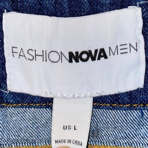 Men's Dark Blue Jean Jacket - Fashion Nova - Picture 2 of 6